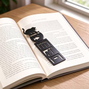 cat fishbowl on book